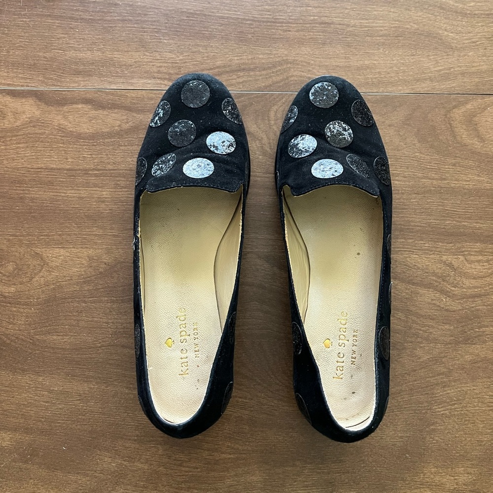 Kate Spade Carissa Glitter Polka Dot Smoking Shoes